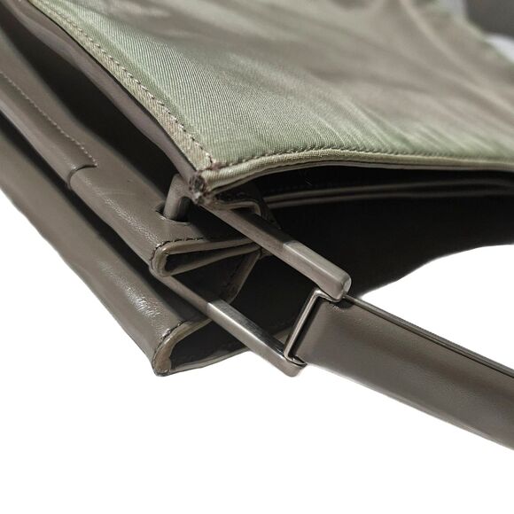 Prada - Iridescent Olive Green & Grey Leather Structured Shoulder Bag VGUC, VTG - Picture 6 of 12